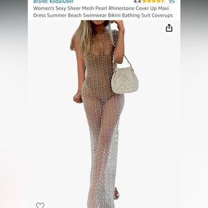 Amazon Sheer Pearl Maxi Dress Cover-Up